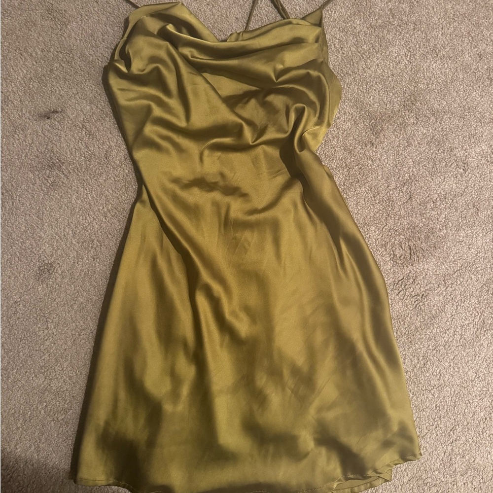 Stella Laguna Beach Satin Green Dress